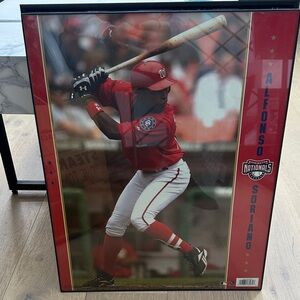 Washington Nationals Alfonso Soriano Baseball Frame with Red Accents